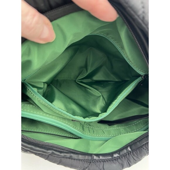 Haute Shore Quilted Deep Navy Preppy Boho Jones Puffer Hobo Tote Bag Purse - Picture 6 of 9